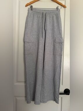 TNA Light Gray Cargo Track Pants waffle knit